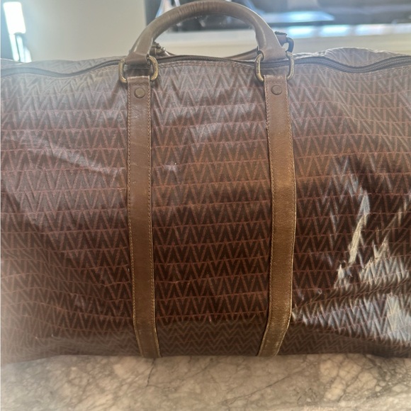 Valentino Vintage Brown Patterned Duffel Bag - Picture 7 of 16